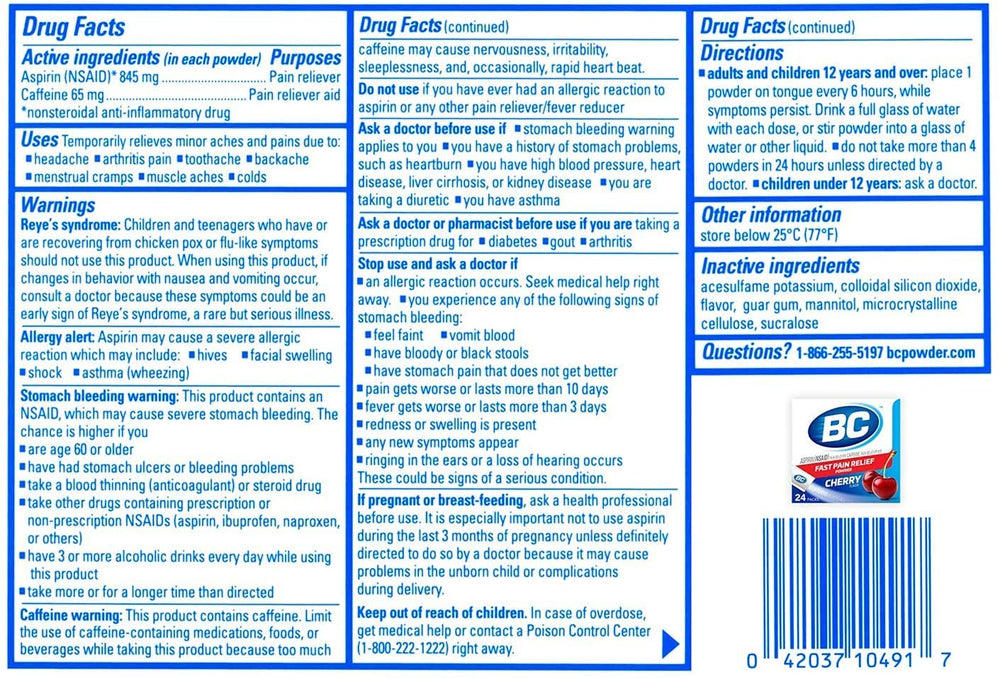 BC Powder Sinus Pain & Congestion packs support breathing comfort