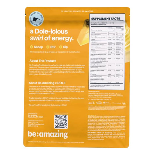 BE AMAZING pre-workout scoop ready for precise dosing before training.