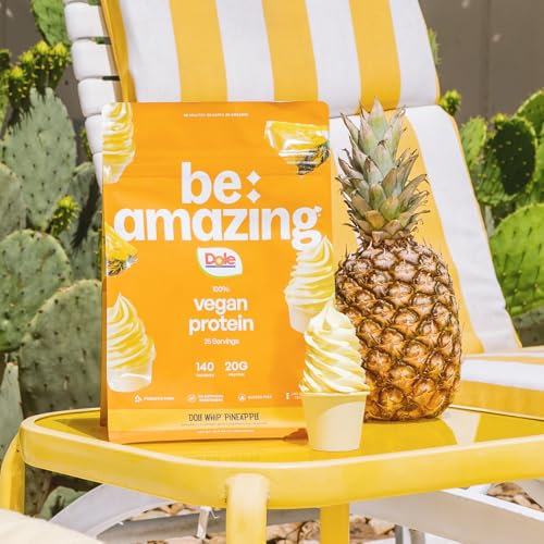 BE AMAZING Dole Whip Pineapple shake close-up showing creamy texture and real fruit flavor