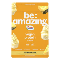 BE AMAZING vegan protein powder Dole Whip Pineapple tub for a smooth, dairy-free protein boost