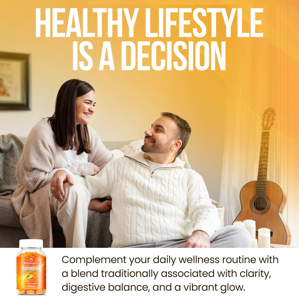 BeElevated Curcumin Turmeric Gummies black pepper shaker suggests absorption support