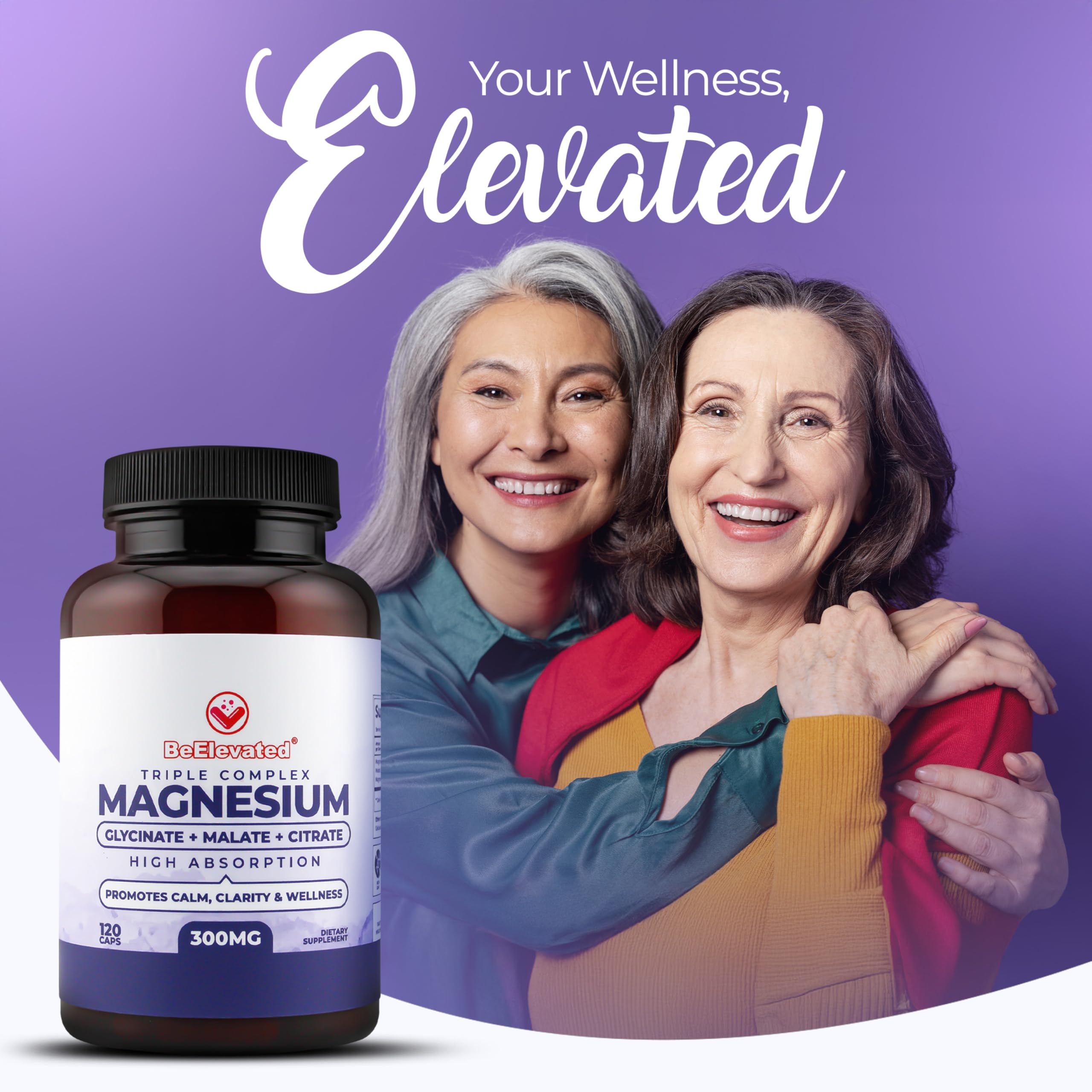 BeElevated Triple Magnesium used at night to support relaxation and morning focus