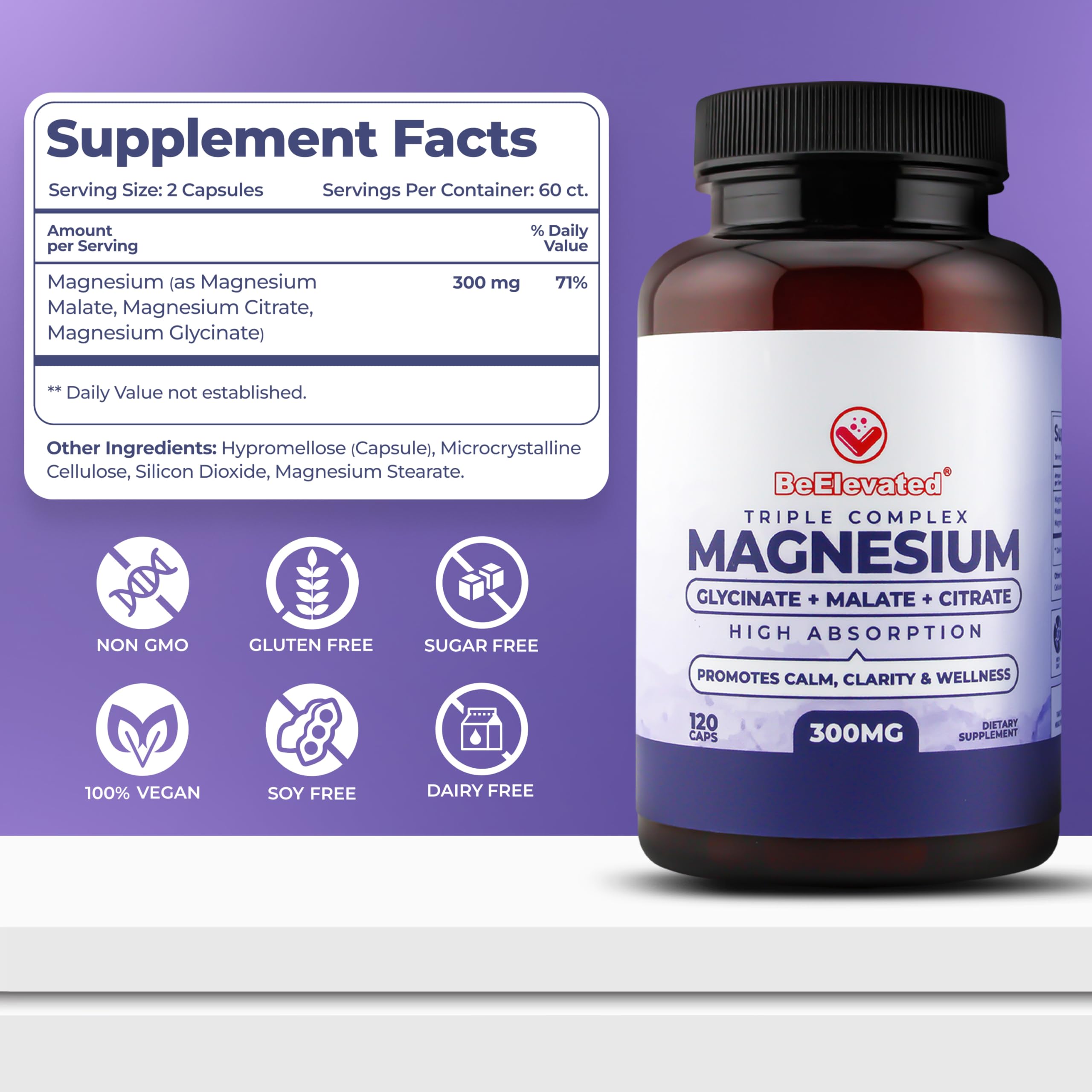 BeElevated Triple Magnesium bottle stored at room temperature away from light to maintain freshness