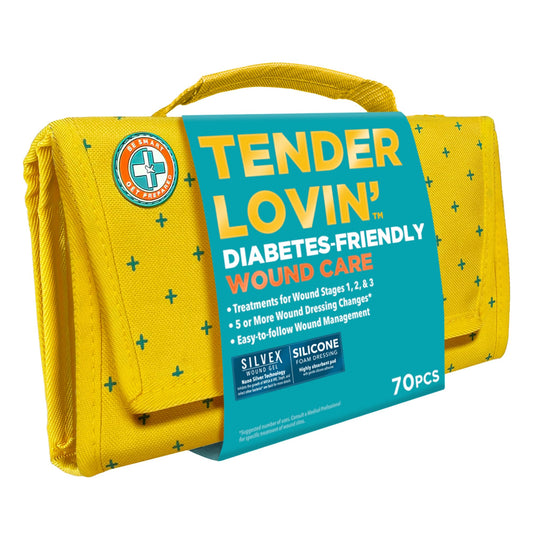 Be Smart Get Prepared Tender Lovin examination gloves protect hands during care tasks.