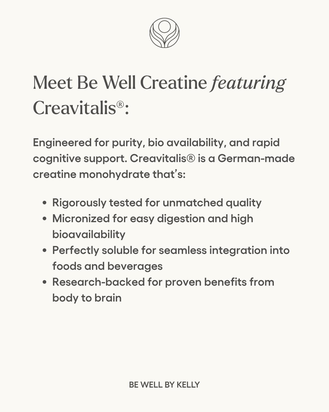 Be Well Creatine mixed in water for seamless use.