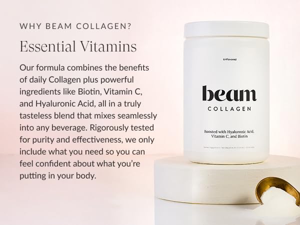 Beam Collagen supports a woman’s daily wellness routine.