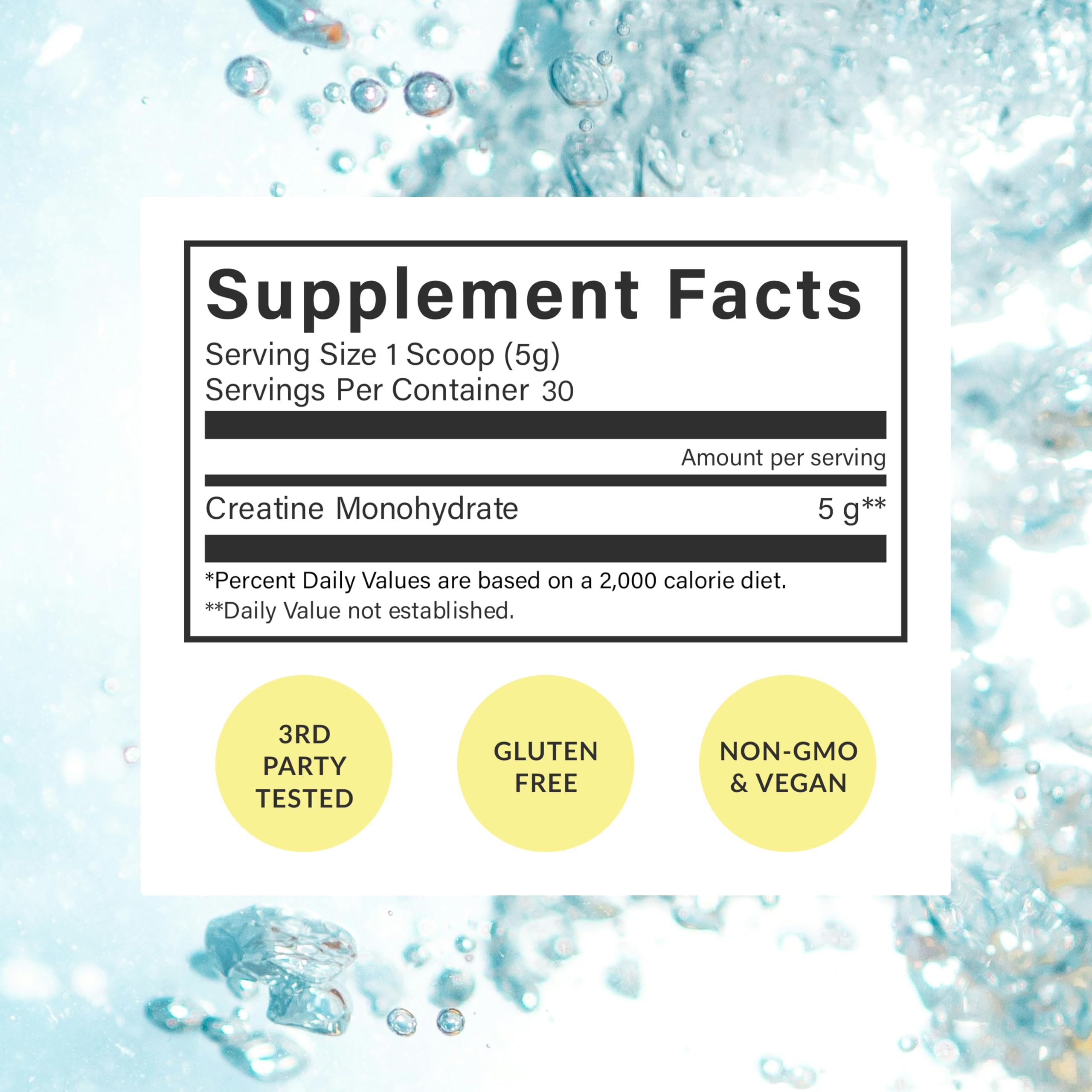 Beam Creatine Monohydrate Powder container side view with label