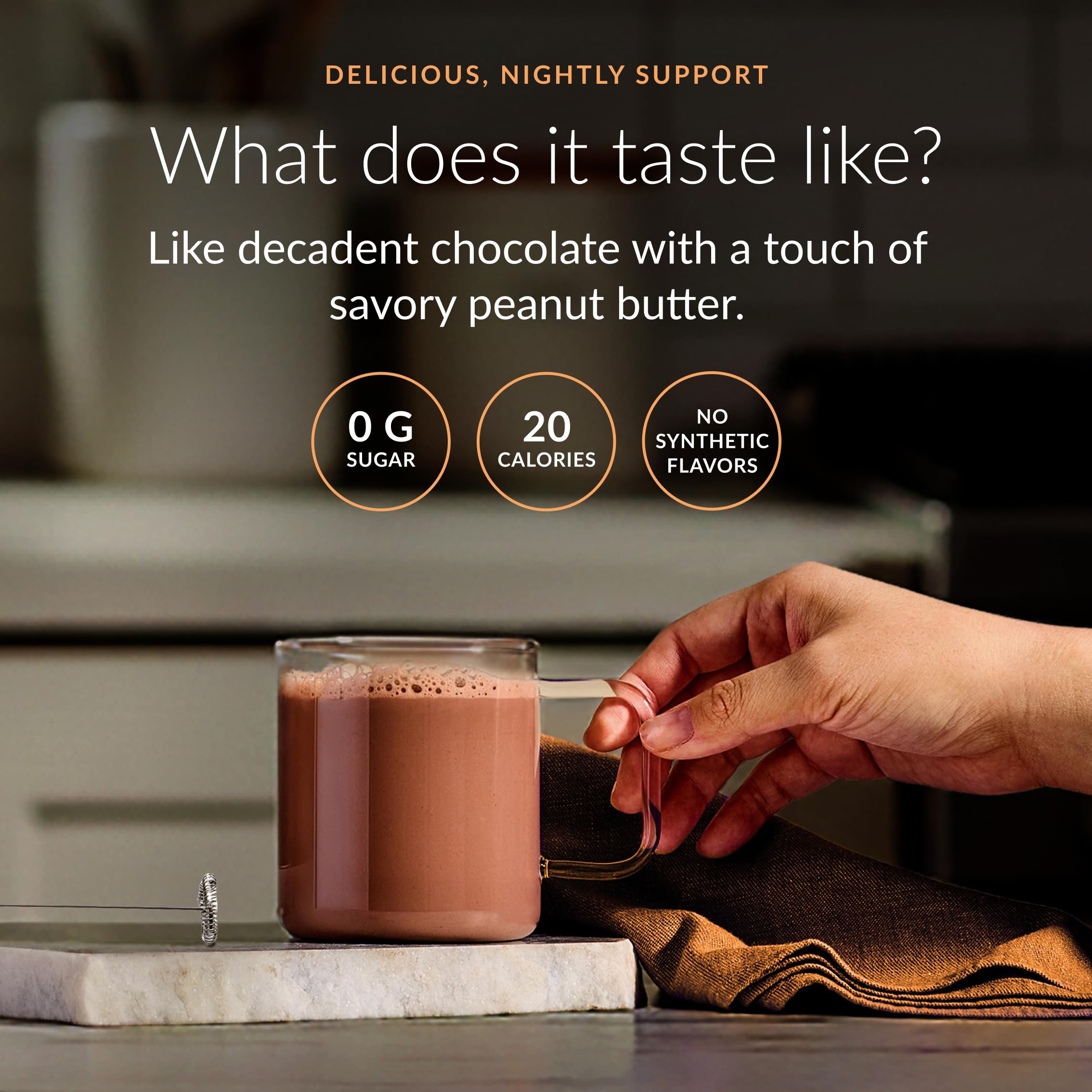 Beam Dream Sleep Powder ingredients scene highlights magnesium and L-Theanine.