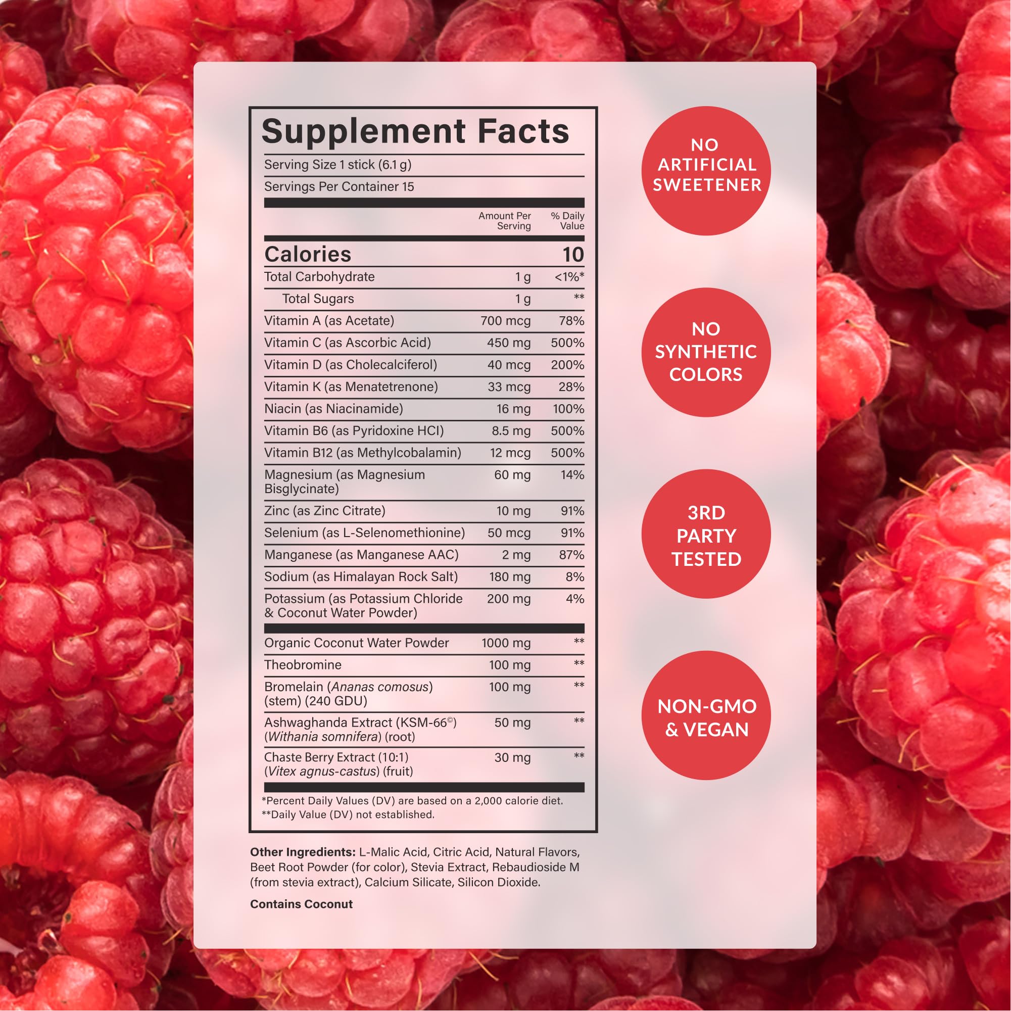 Beam Glow label close-up highlighting key nutrients