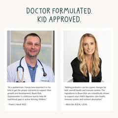 Beam Kids Multivitamin Greens blend visual showing vegetable nutrients