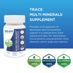 Beam Minerals plant-based formula lab-style setting, emphasizing clean ingredients and no artificial additives.