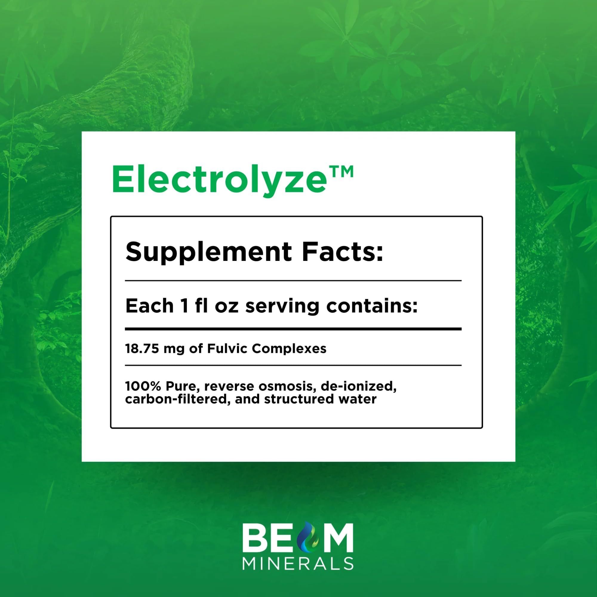 BEAM Minerals Electrolyze mild-tasting liquid electrolyte for easy daily mixing.