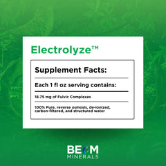 BEAM Minerals Electrolyze mild-tasting liquid electrolyte for easy daily mixing.