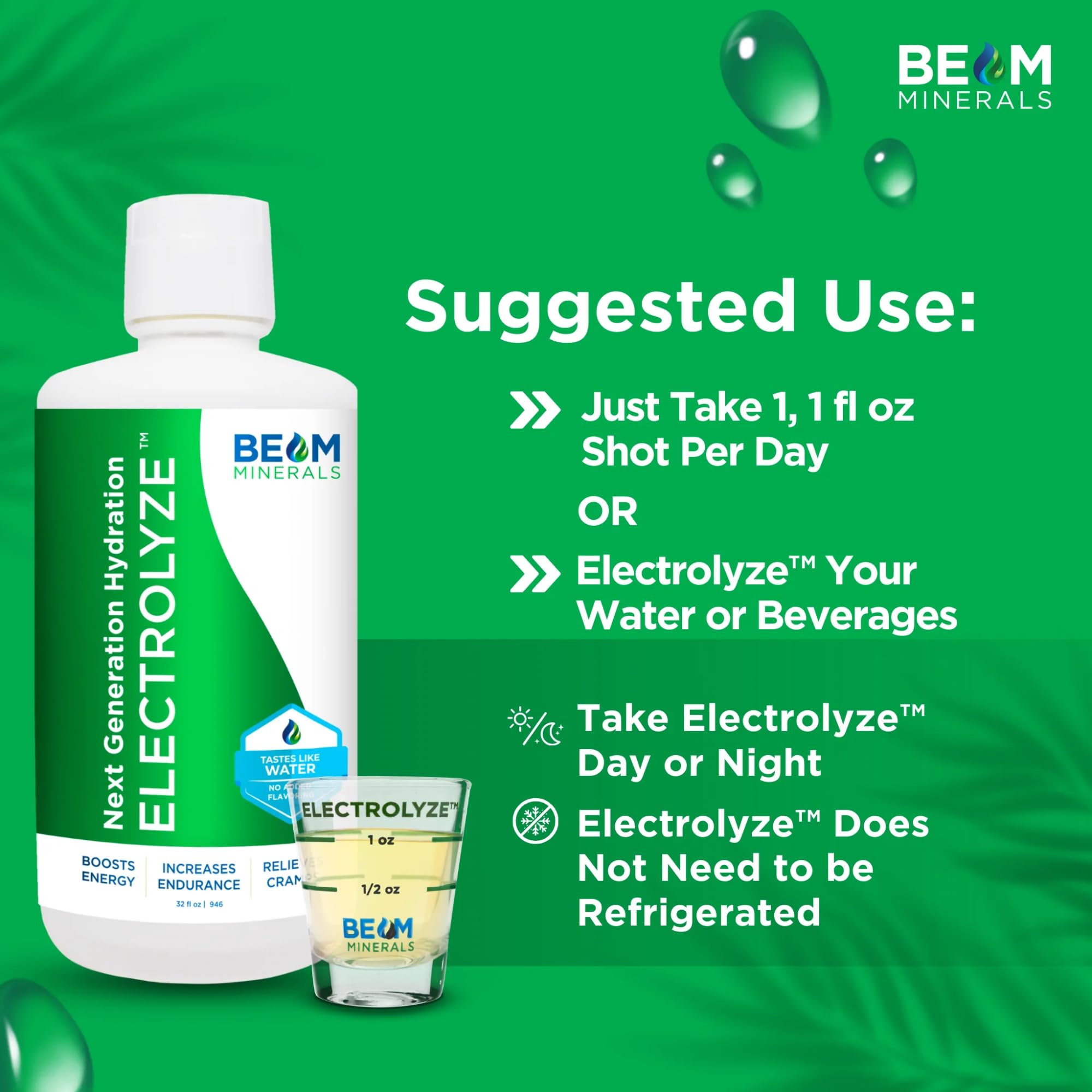 BEAM Minerals Micro-Boost glass mixing with juice or tea