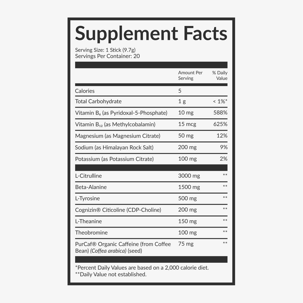 Beam Pre Workout no sugar ingredients highlighted on packaging