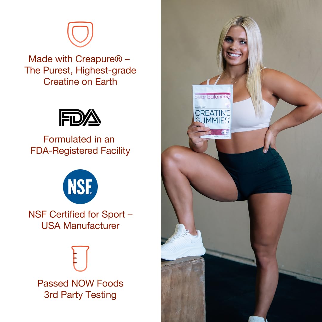 Bear Balanced Creatine Gummies clean ingredients panel