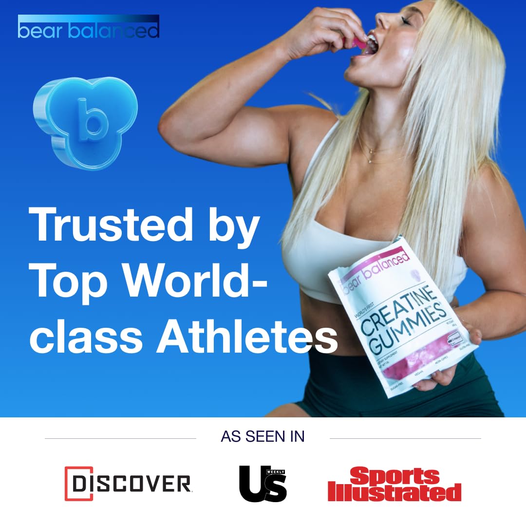 Bear Balanced Creatine Gummies packaging shows 90 gummies.