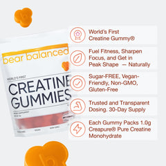 Bear Balanced Creatine Gummies three gummies serving display