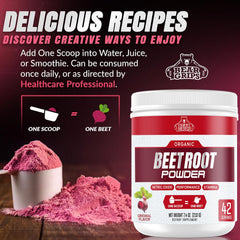 Bear Grips Beet Root Powder packaging highlights allergen-free formulation