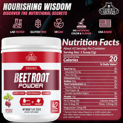 Bear Grips Beet Root Powder jar with scoop for easy daily measurements