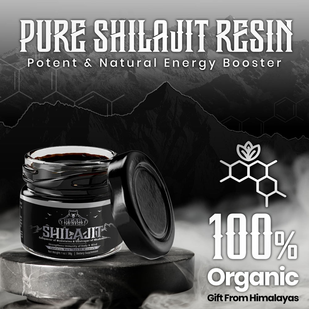 Bear Grips Shilajit amber resin paste supports easy daily use.