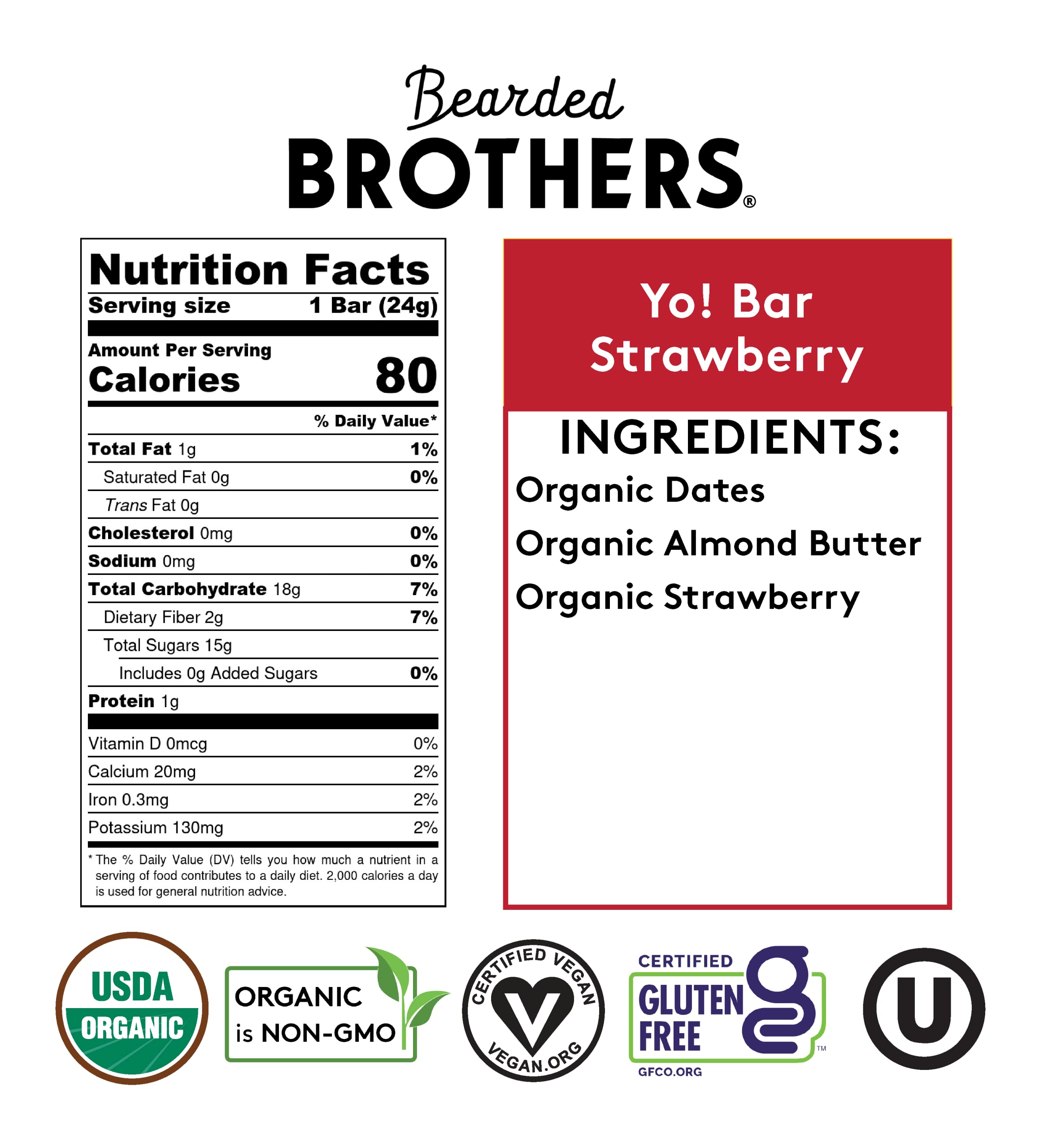 Bearded Brothers Yo! Bar gluten-free paleo certification, trusted snack choice.