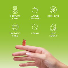 Bears with Benefits daily wellness ritual gummies beside a glass of water for easy routine.