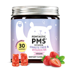 Bears with Benefits PMS Support Gummies pack for easy daily relief from cramps and bloating