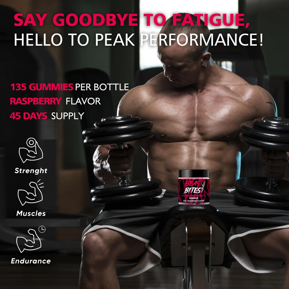 BEAST BITES Creatine Gummies 135-count pack for long-term training goals.