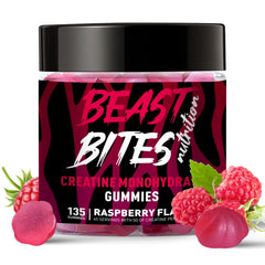 BEAST BITES Creatine Gummies bottle for convenient daily workout support.