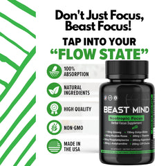 Beast Mind Focus citicoline structure image showing neural support for better processing.