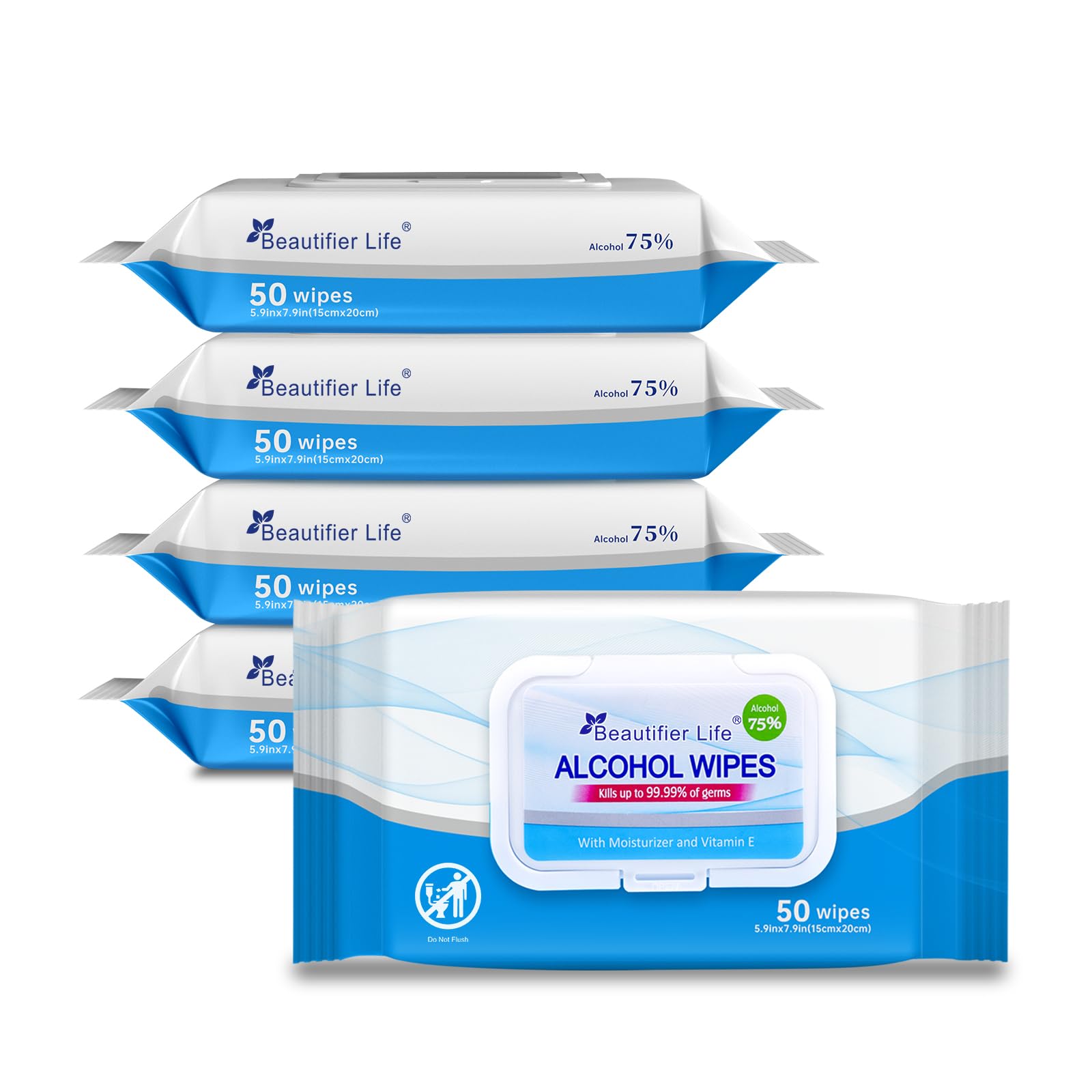 Beautifier Life wet wipes four-pack for on-the-go disinfection and moisture