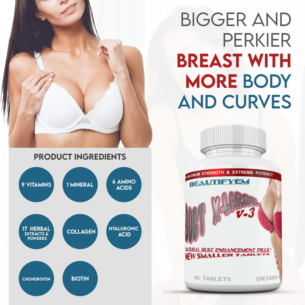 BEAUTIFYEM Bust XL packaging highlighting premium herbal formula for natural enhancement