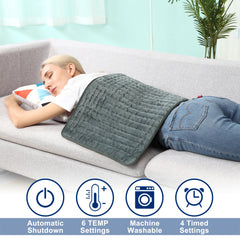 BEAUTIKEN heating pad in use on neck and shoulder promoting warming relief.