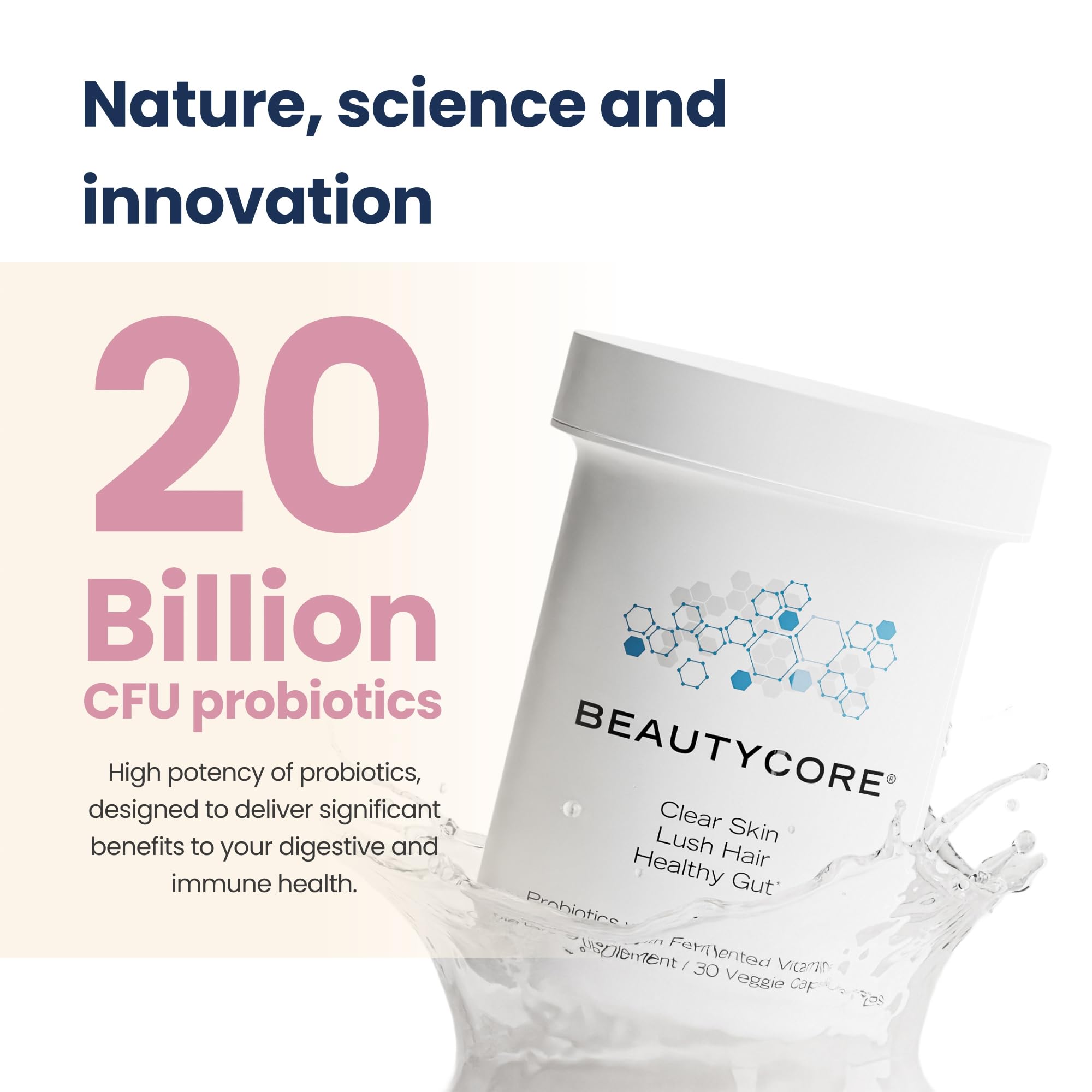 Beautycore fermented vitamins image illustrates improved bioavailability.