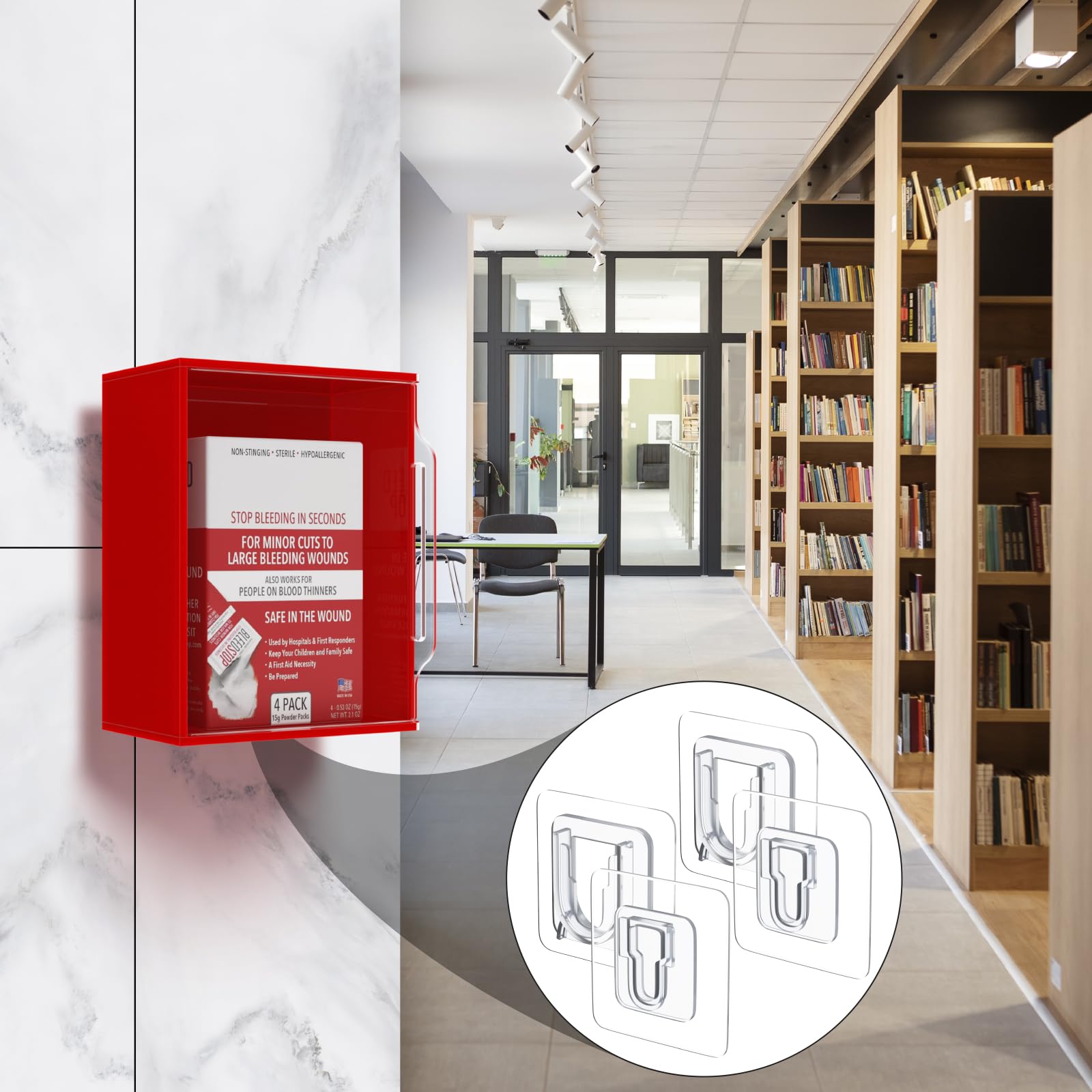 Beautyflier red acrylic cabinet body with clear front for easy kit identification