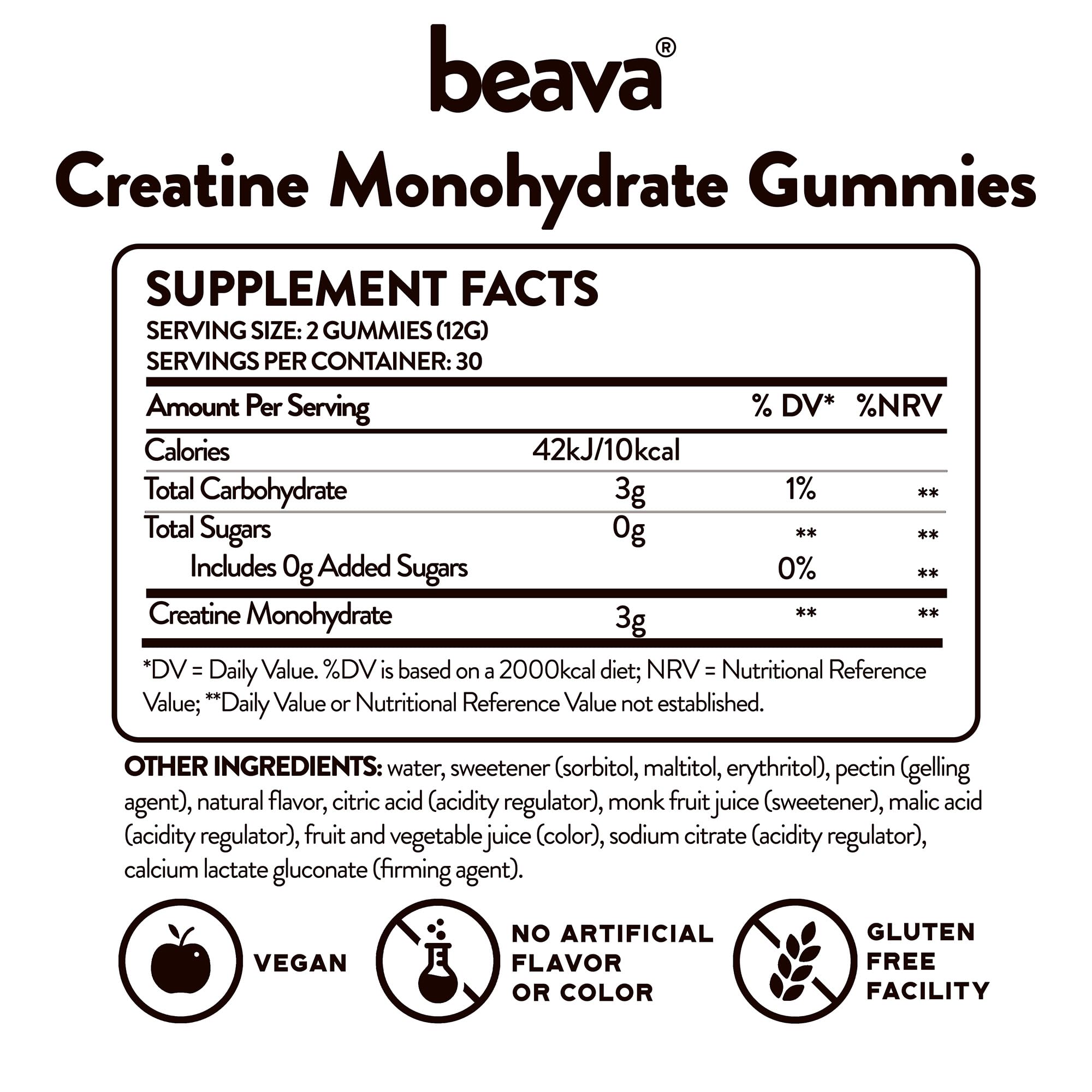 Beava Creatine Monohydrate Gummies packaging demonstrates travel-friendly design.