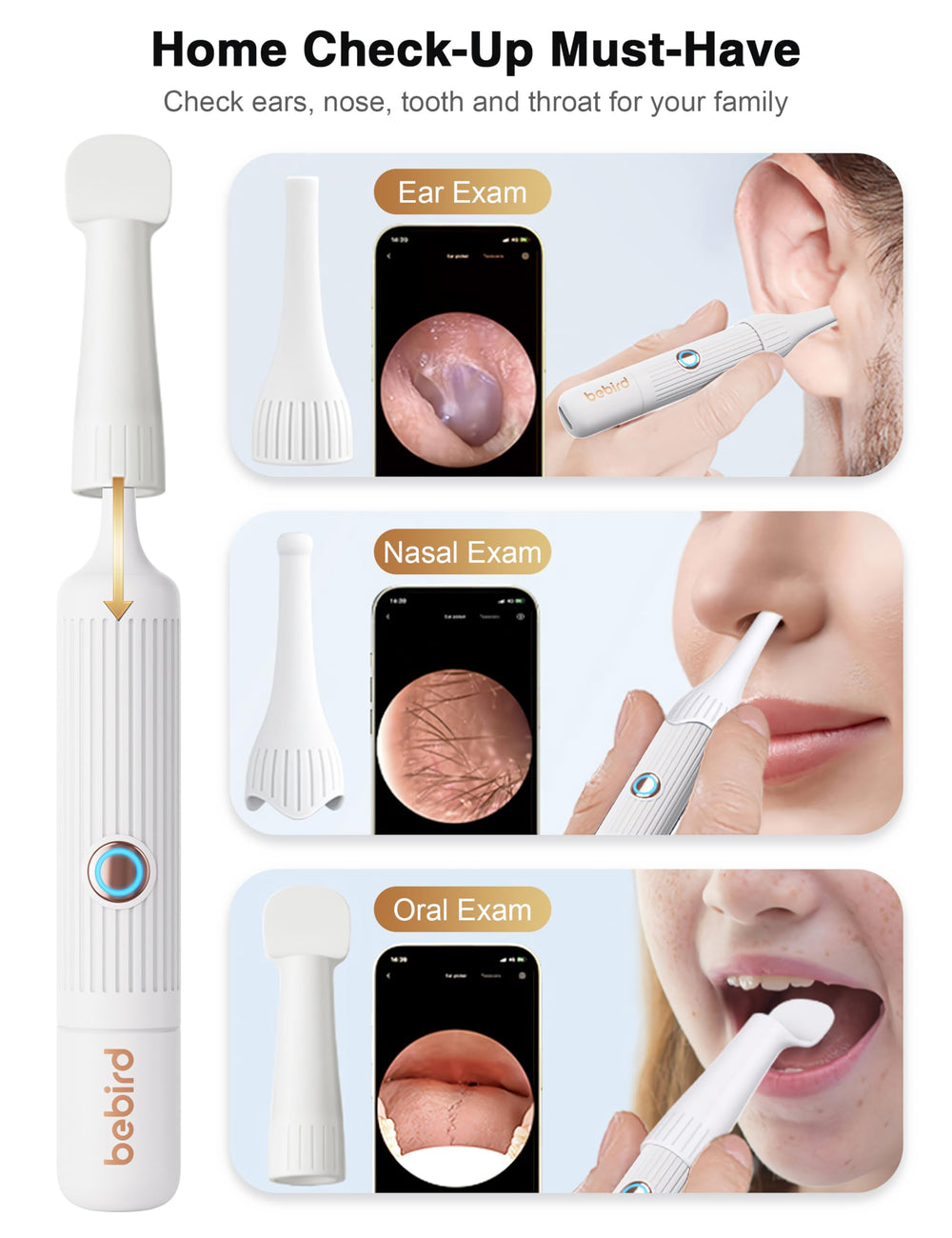 BEBIRD Earsight Plus 1080p camera delivers clear visuals for precise cleaning.