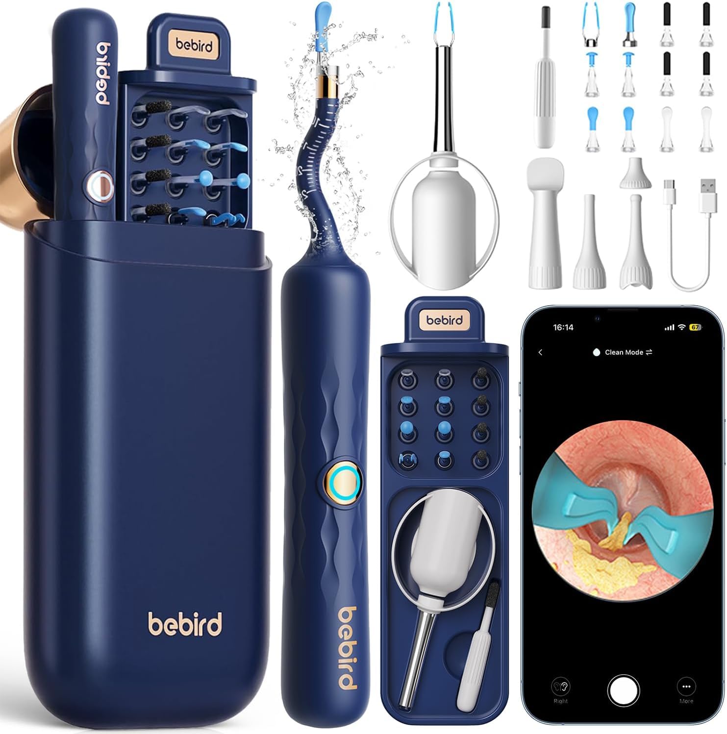 BEBIRD Earsight Plus camera view shows ear canal details clearly for gentle inspection.
