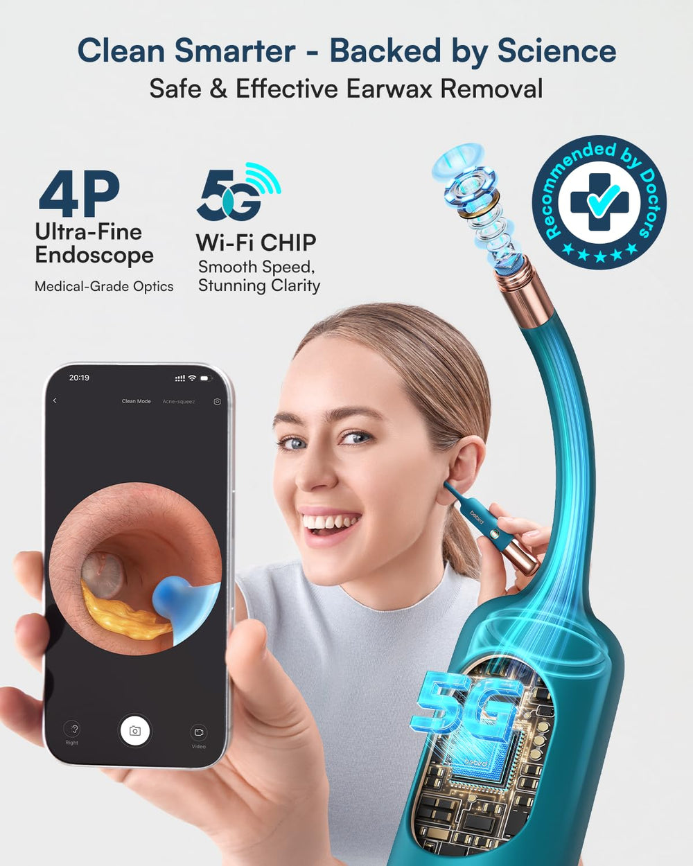 Soft silicone scoops for precise, scratch‑free ear care by BEBIRD