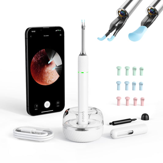 Bebird Pro Note5 Pro visual wax removal tool showing setup for gentle ear care.