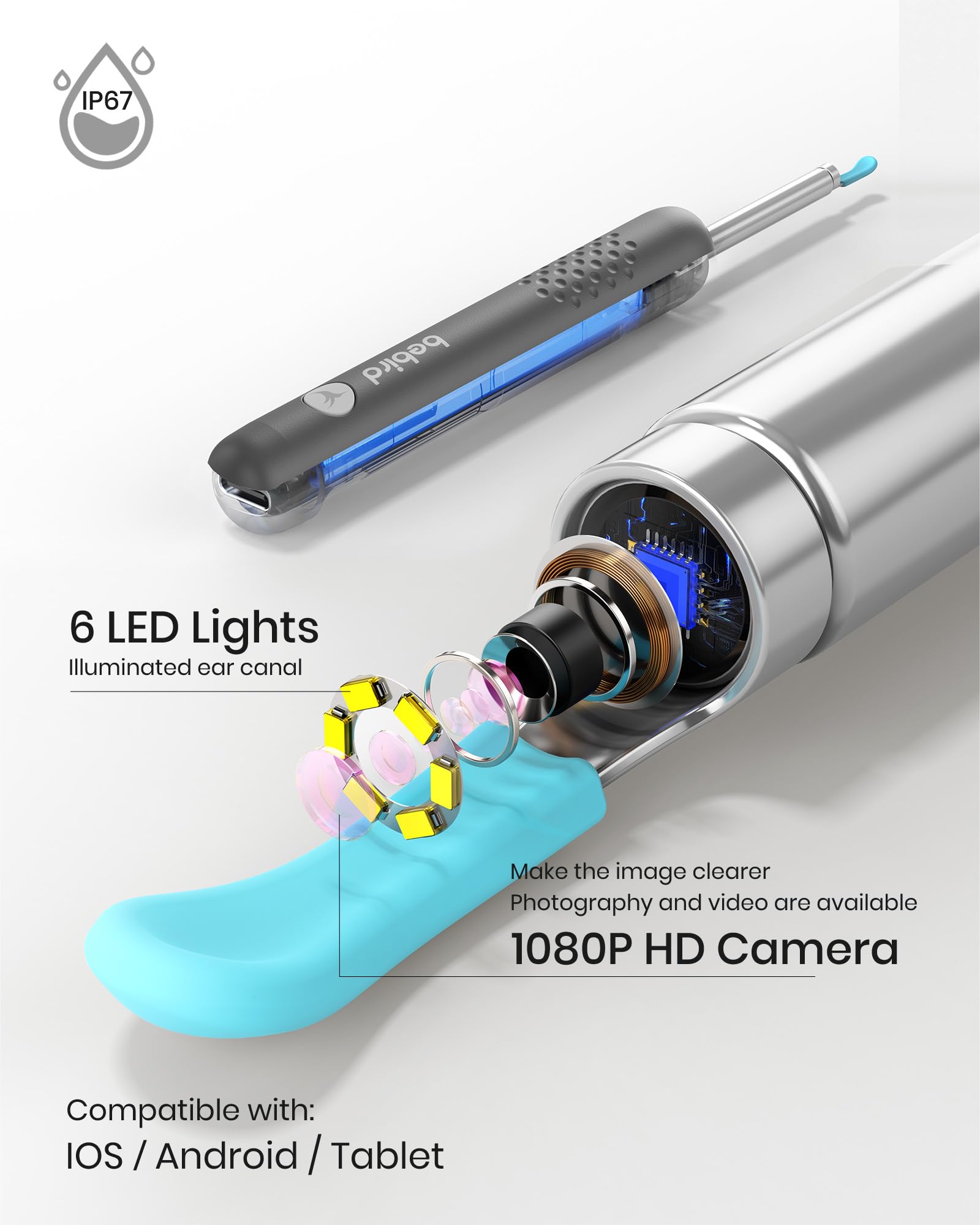 BEBIRD R1 ear-nose-throat kit enables multi-area checks with interchangeable tips.