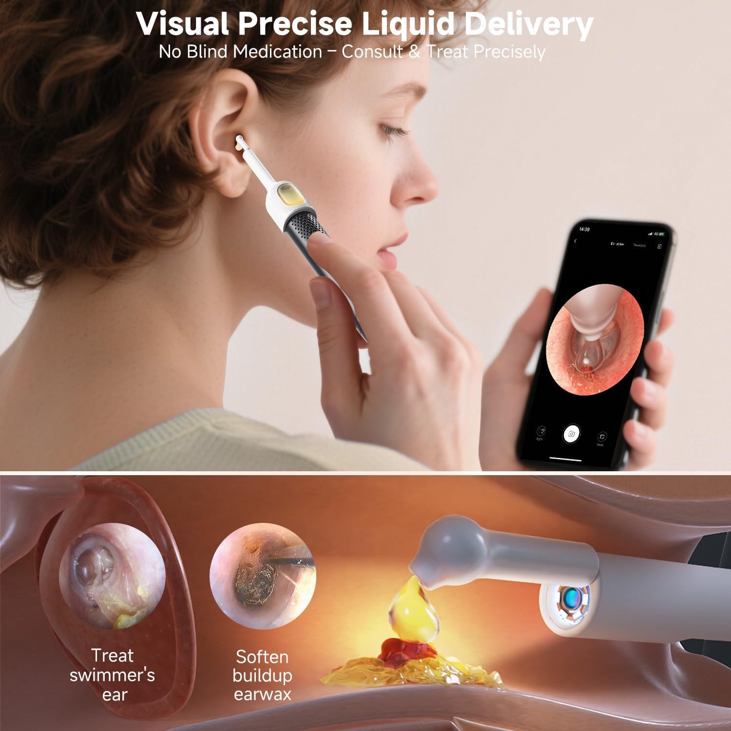 BEBIRD R1 Ultra visible ear dropper enables precise drops for comfort.