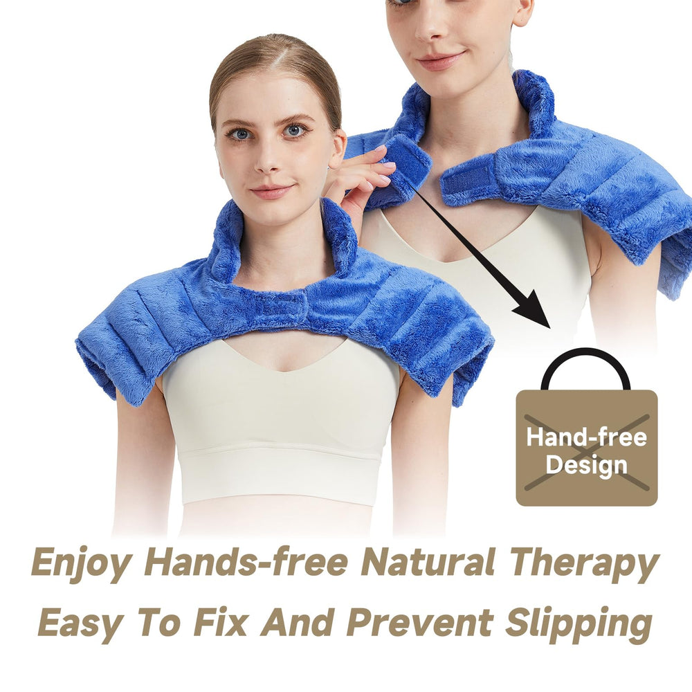 BECGAM heated neck wrap with hands-free design for continuous warmth