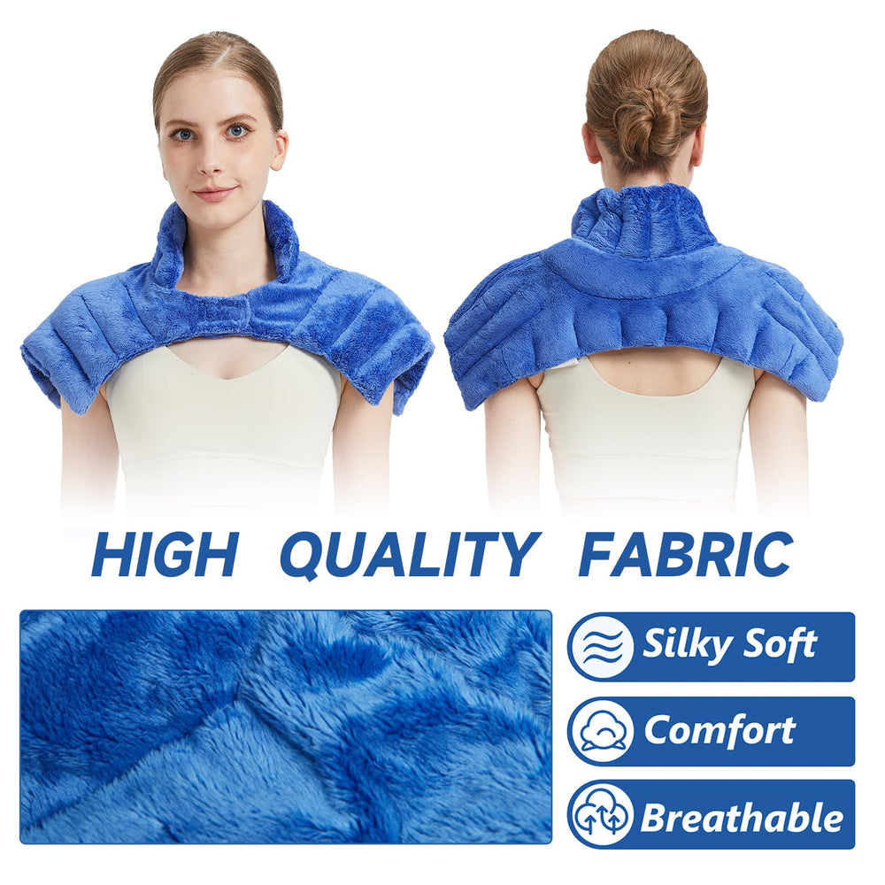 BECGAM neck warmer with high collar and wide shoulders securing warmth