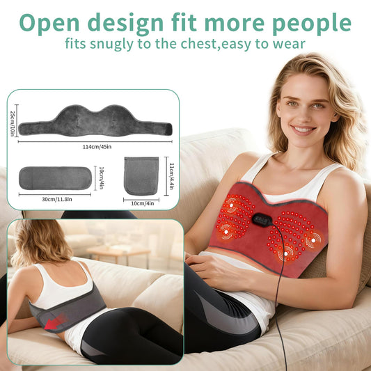 BEDHUM breast heating pad with AC adapter for easy home use.