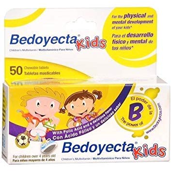 Bedoyecta Kids multivitamin chewable tablets, convenient daily support for kids' routines.