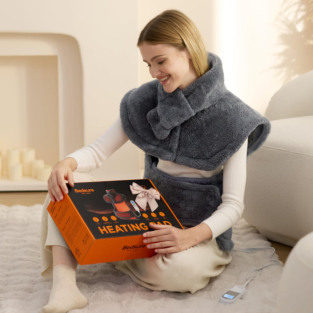 Bedsure ETL certified heated pad with safety features and easy maintenance.