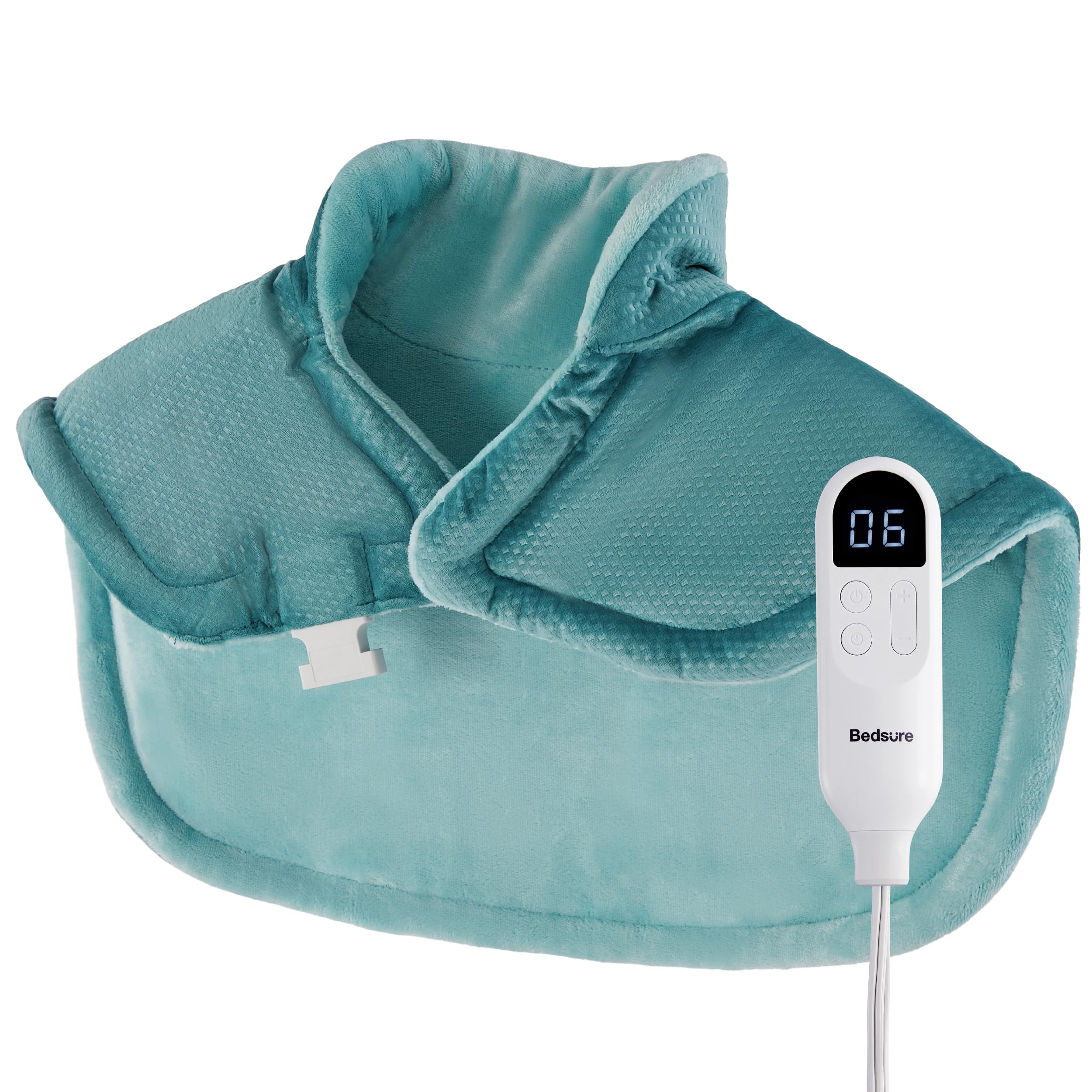 Bedsure neck and shoulders heating pad in teal with soothing warmth