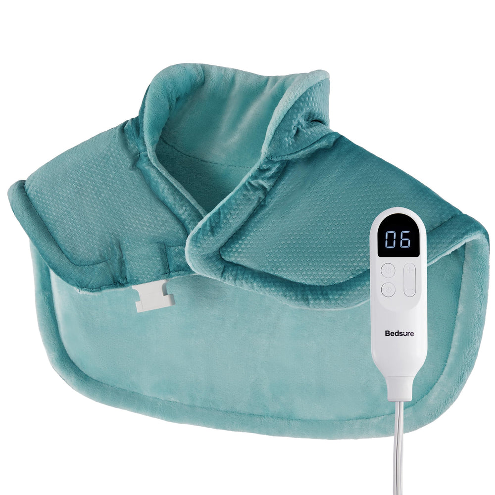 Bedsure neck and shoulders heating pad in teal with soothing warmth